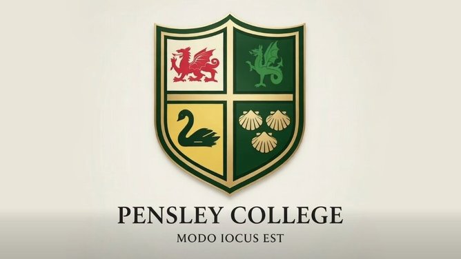 The Pensley College logo unveiled on April 1.