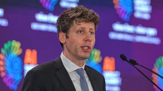 OpenAIs CEO Sam Altman speaks at the AI Summit in New Delhi, India, Thursday, Feb. 19, 2026. (AP Photo)