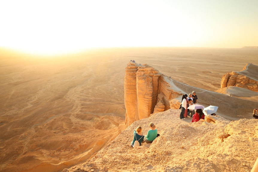 Tourists in the desert.