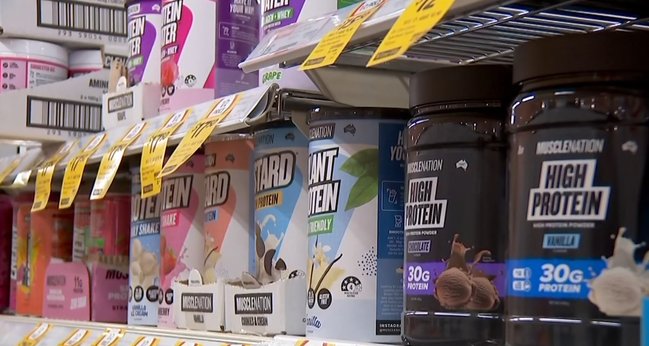 Supermarket shelves are packed with protein options.