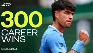 Carlos Alcaraz is the joint-third fastest man to reach 300 tour-level victories.
