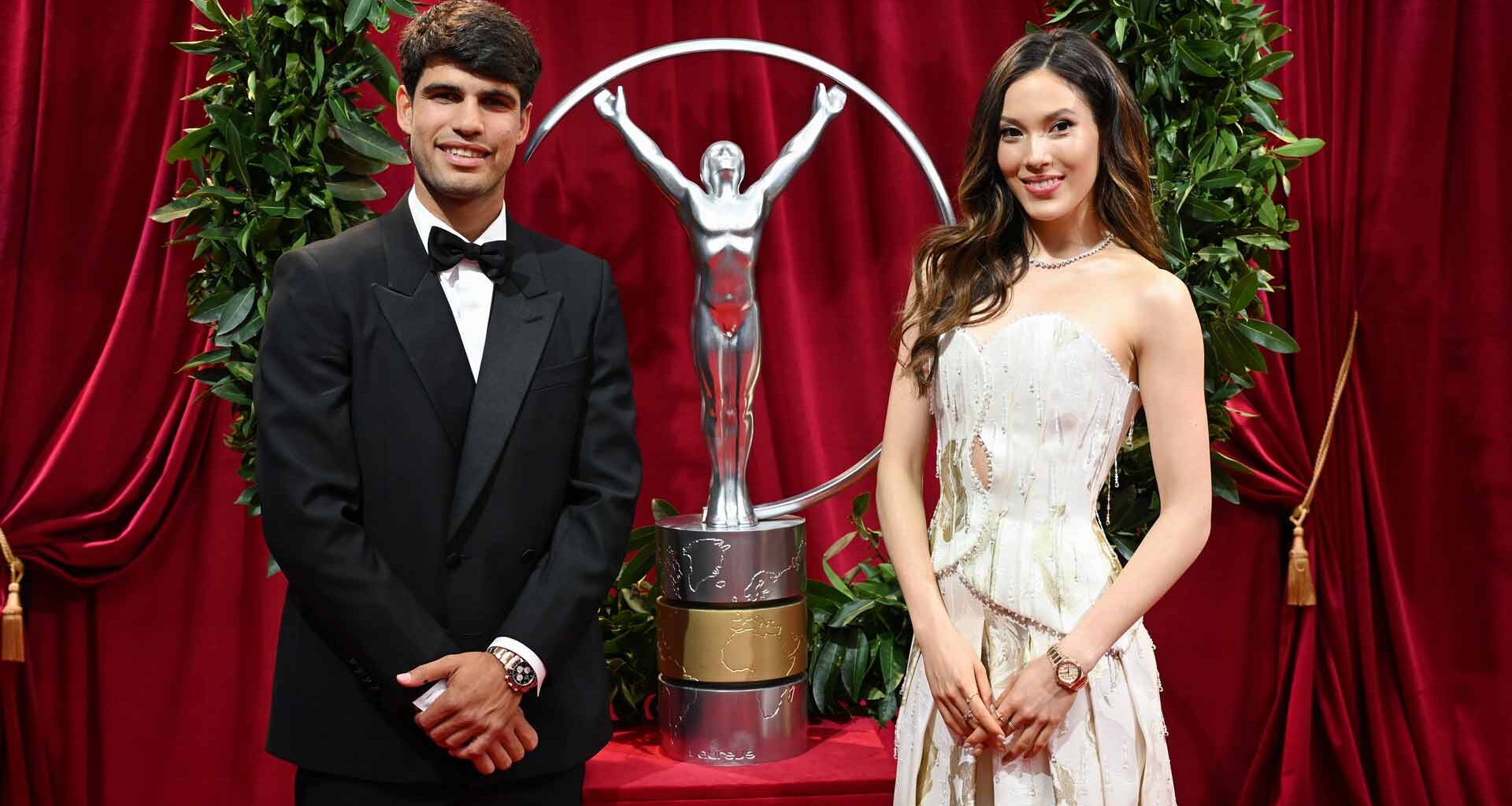 Carlos Alcaraz and Eileen Gu at the annual Laureus World Sports Awards.