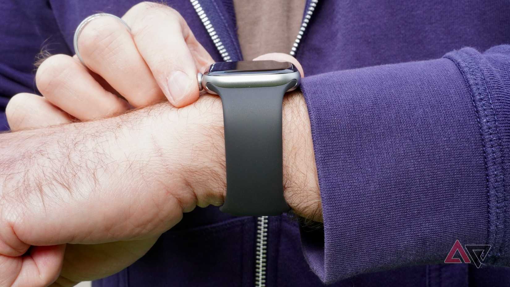 A person using the Apple Watch Series 11