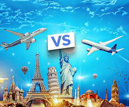 Boeing 787 and Airbus A350 flying