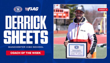 Giants name Manchester's Derrick Sheets Girls Flag Football Coach of the Week