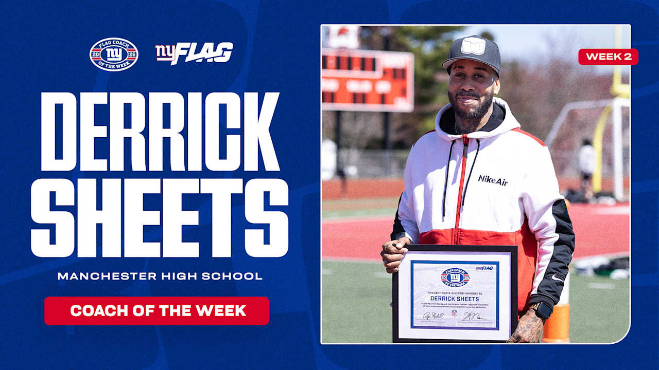 Giants name Manchester's Derrick Sheets Girls Flag Football Coach of the Week