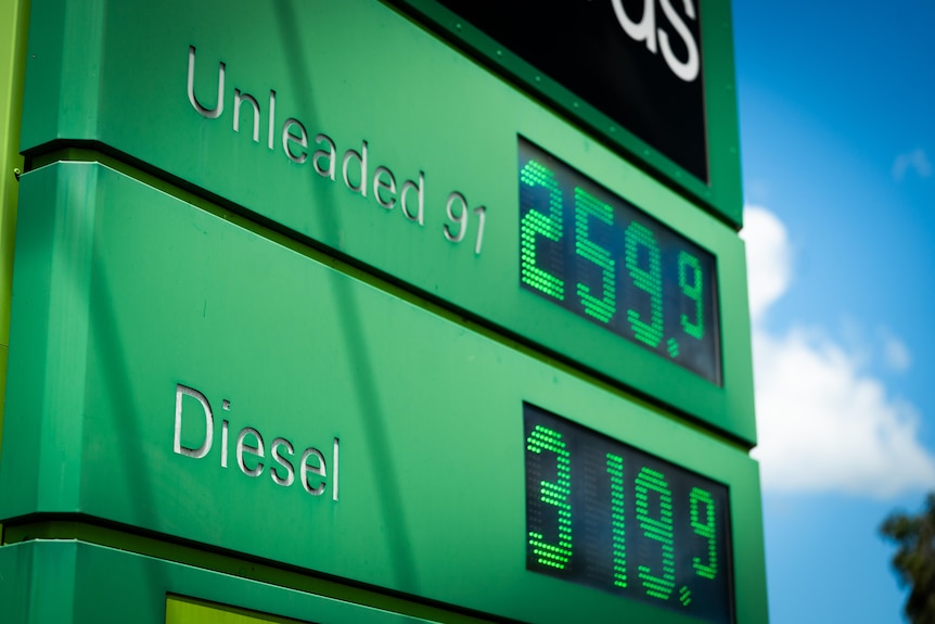 Close up of fuel costs