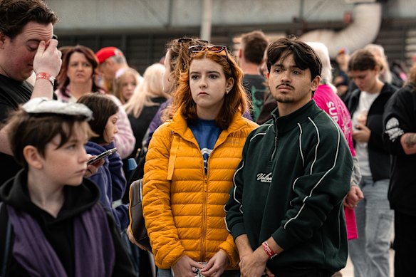 Supanova attendees during a minute’s silence at midday on Sunday.