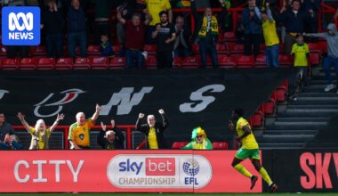 Socceroos striker Mo Toure nets second Norwich hat-trick in English Championship
