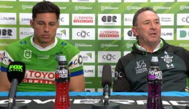 Ricky Stuart fumes at no try, ruck interpretation, Canberra Raiders vs Melbourne Storm, press conference, Round 7
