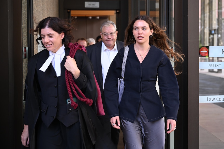Charlotte MacInnes leaves the Federal Court of Australia 