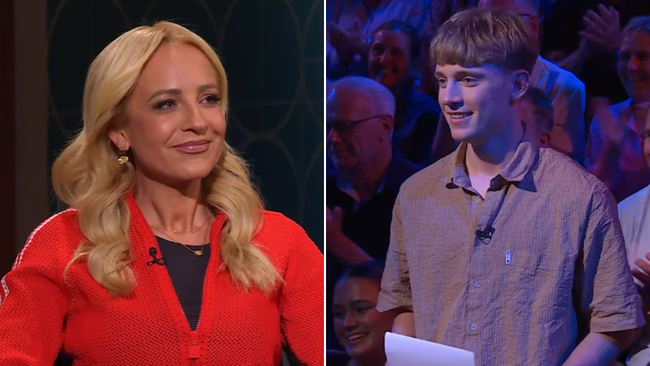 Carrie Bickmore confronted about ‘nude’ moment by her son on Glenn & Mick’s Celebrity Intervention. 