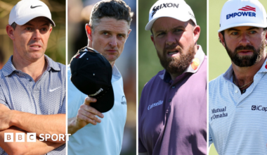 Rory McIlroy, Justin Rose, Shane Lowry and Cameron Young