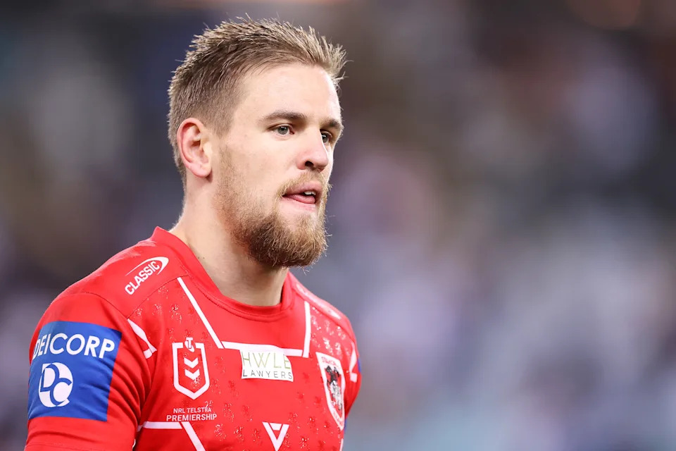 Matthew Dufty looks dejected after a defeat.