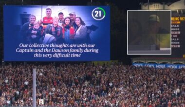 Emotional scenes as Adelaide fans pay tribute to grief-stricken skipper Jordan Dawson
