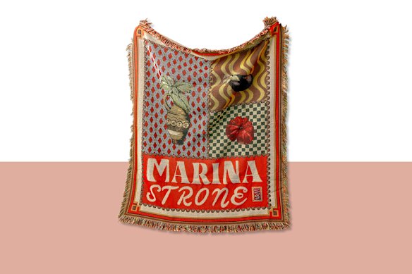Marina-Strone heirloom throw, designed in collaboration with Alémais.
