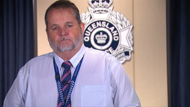 Detective Inspector Kevin Goan speaks to media as police investigate the alleged domestic violence murder.