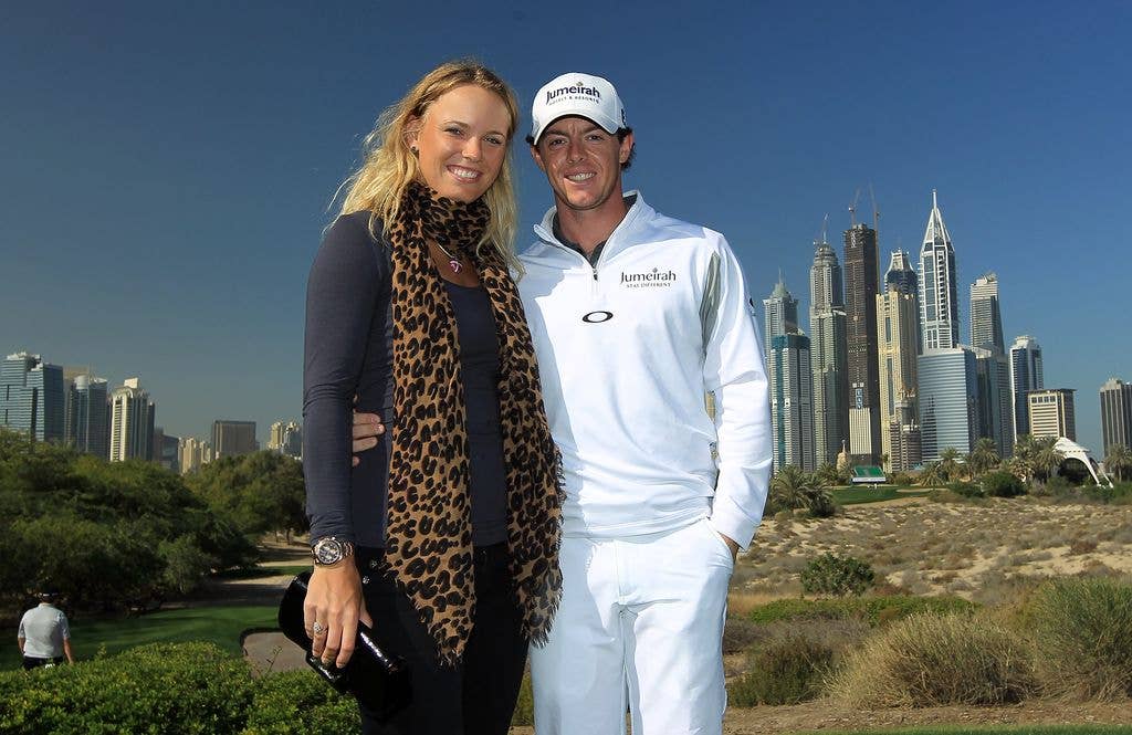 photo of rory mcilroy and caroline wozniacki smiling