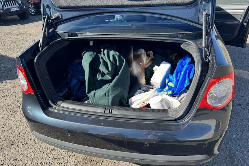 an open car boot with things inside