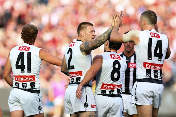 Great goal: Pies star Jordan De Goey.