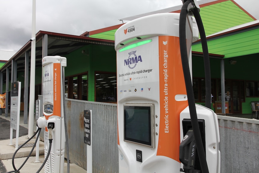 Photo of orange EV chargers in Gundagai.