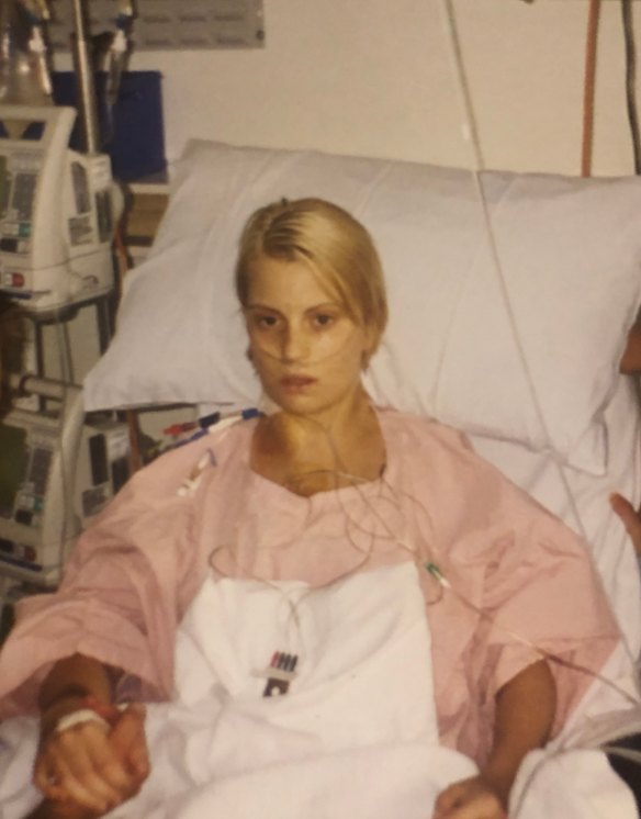 Pendrick aged 21, recovering from her fourth open-heart surgery.