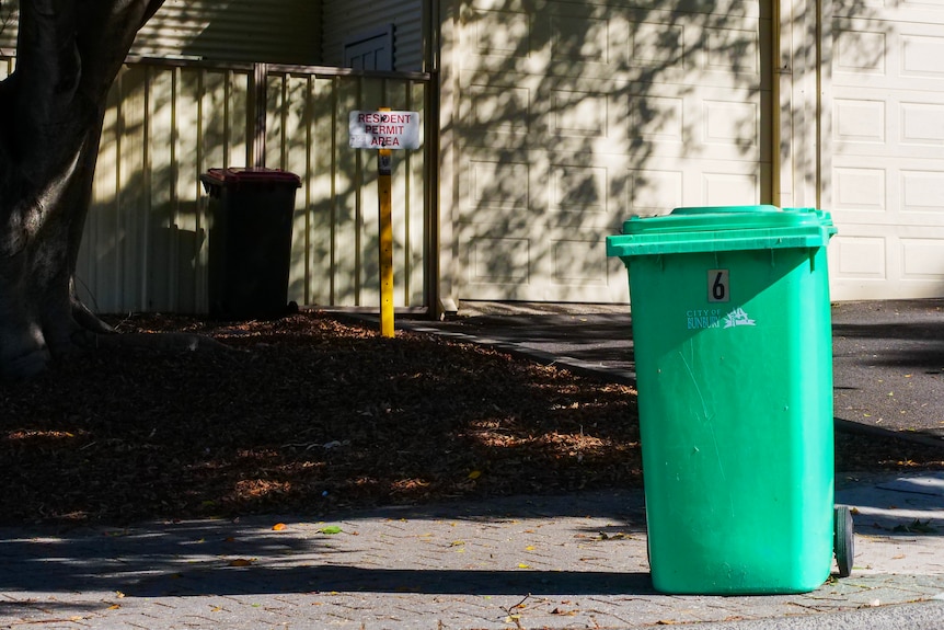 Residential council bins with City of Bunbury branding