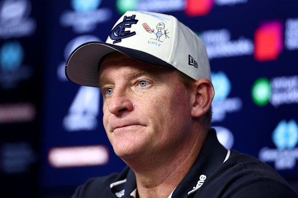 Michael Voss after the Blues’ latest fadeout, this time against North Melbourne.