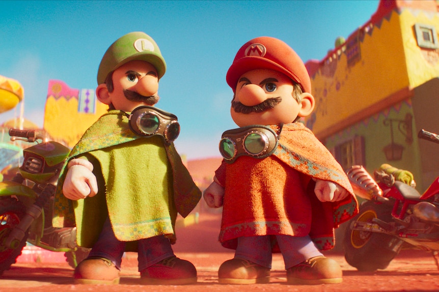 Mario and Luigi in the Super Mario Galaxy Movie