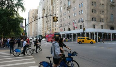 Bicycle commuters in New York City