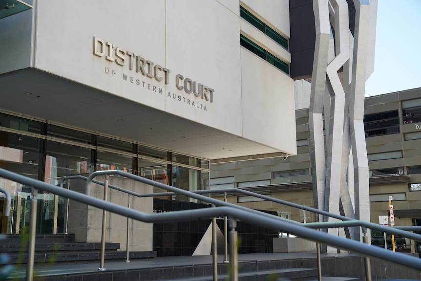 Exterior of the District Court of Western Australia on a sunny day.