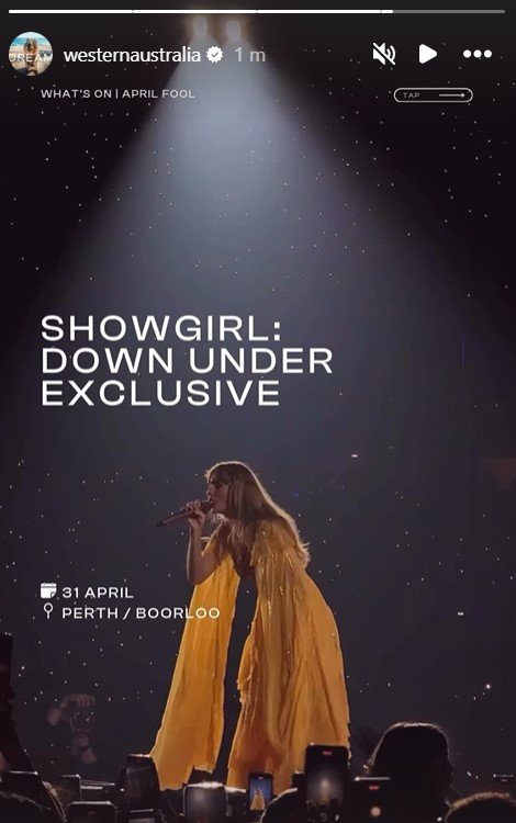 Taylor Swift is playing in Perth this April*.