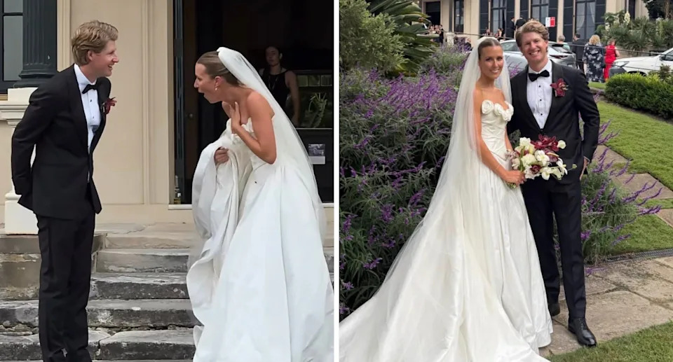 George then turned around to show his pants had completely split in two, exposing his blue underwear. Source: Instagram/@bigphilthy1