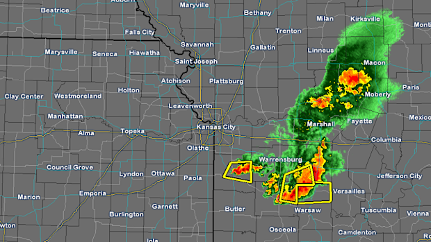 A tornado alert is in place for Kansas City. 