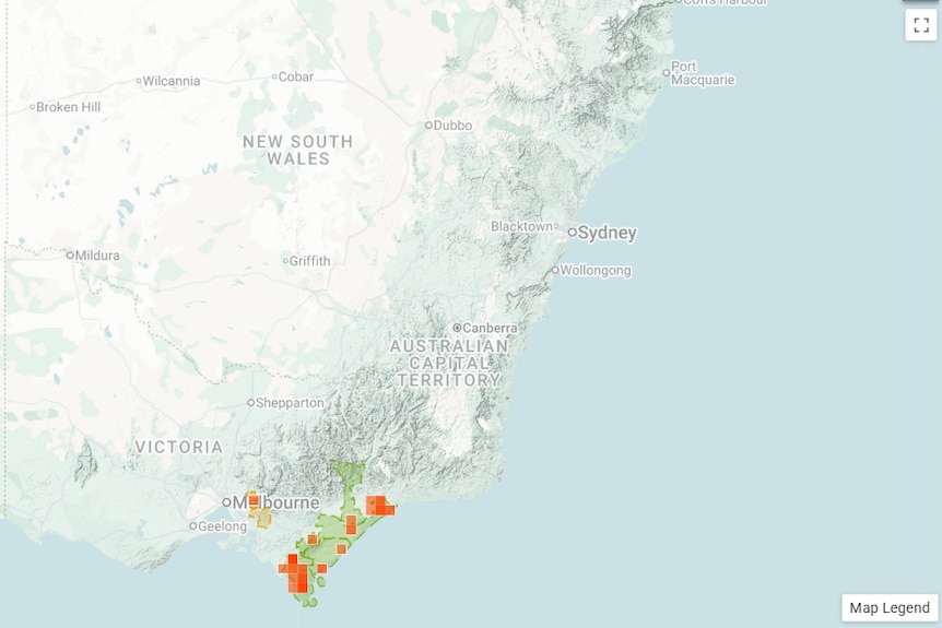 A map showing feral hog deer populations.