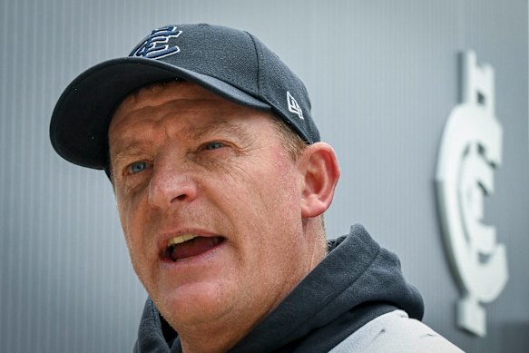 Beleaguered Carlton coach Michael Voss.
