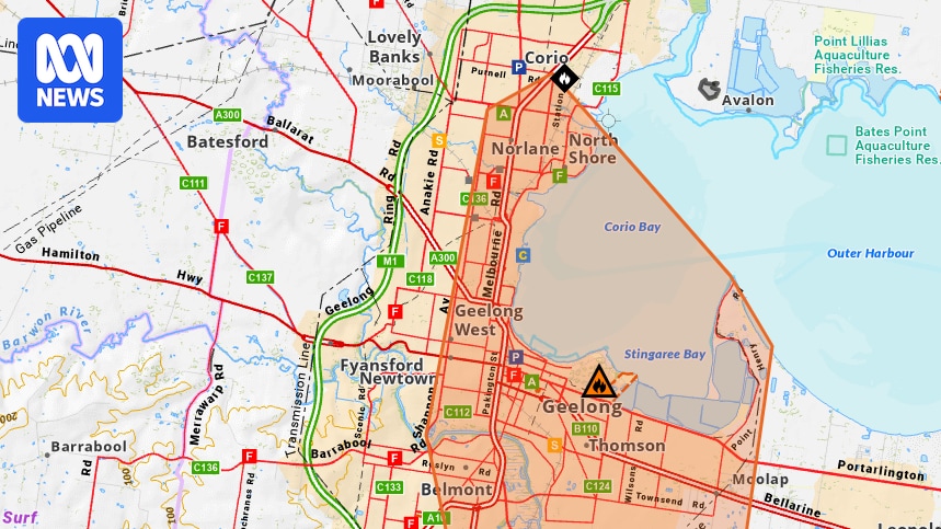 Firefighters tackle huge blaze at Geelong oil refinery 'not yet under control'