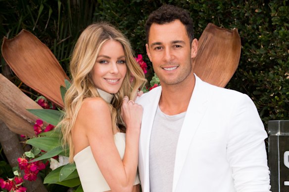 Former Miss Universe Jennifer Hawkins and her builder husband, Jake Wall, pictured in 2015.