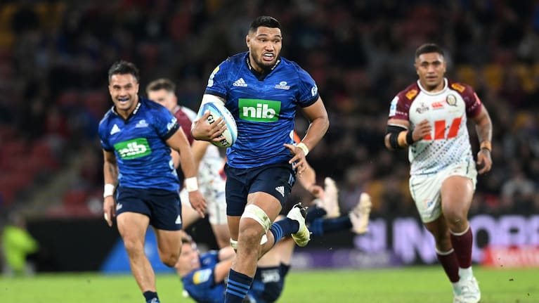 Cameron Suafoa makes a break for the Blues against the Reds last season.
