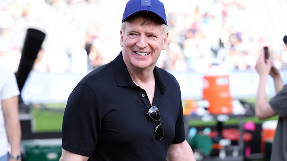 NFL Commissioner Roger Goodell attends the Fanatics Flag Football Classic at BMO Stadium.Photo by Kevin C&period; Cox&sol;Getty Images for OBB Media - FANATICS STUDIOS
