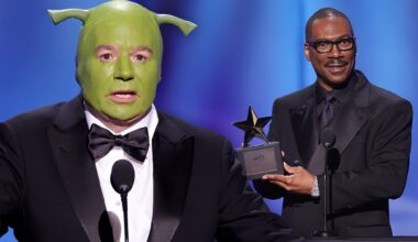 Mike Myers Crashes Eddie Murphy's AFI Ceremony Dressed As Shrek