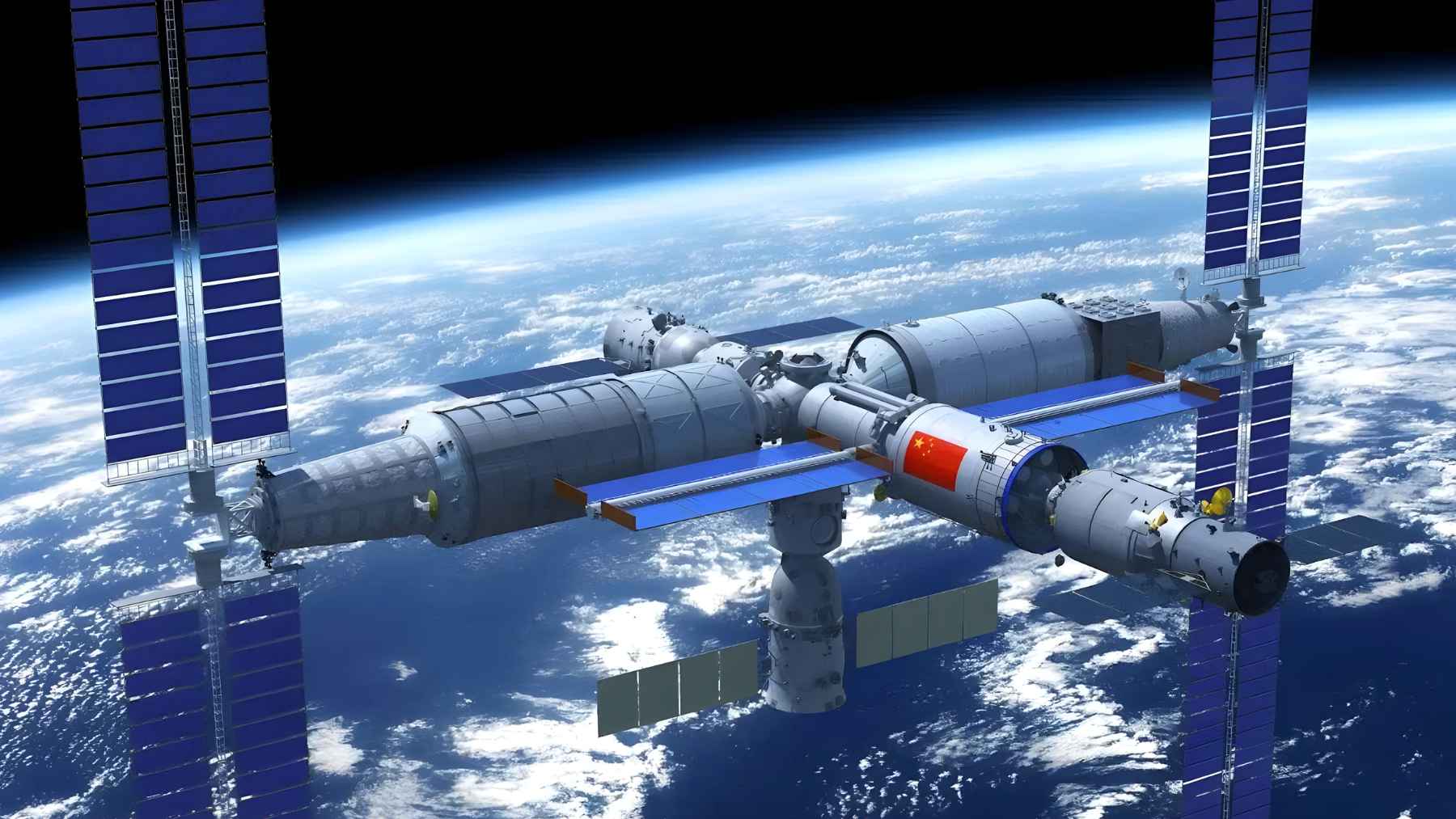 Concept illustration of asteroid mining and lunar resource extraction as part of China’s long-term space development strategy