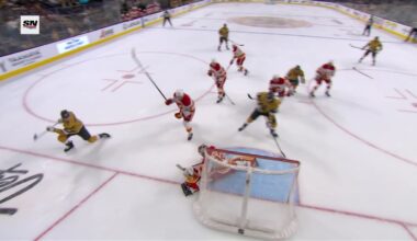 CGY@VGK: Wolf with a great save against Pavel Dorofeyev