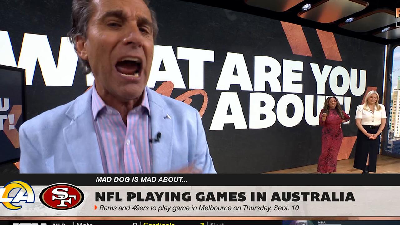 ESPN host Chris ‘Mad Dog’ Russo in unhinged live TV rant over MCG game claiming Australians don’t care about NFL
