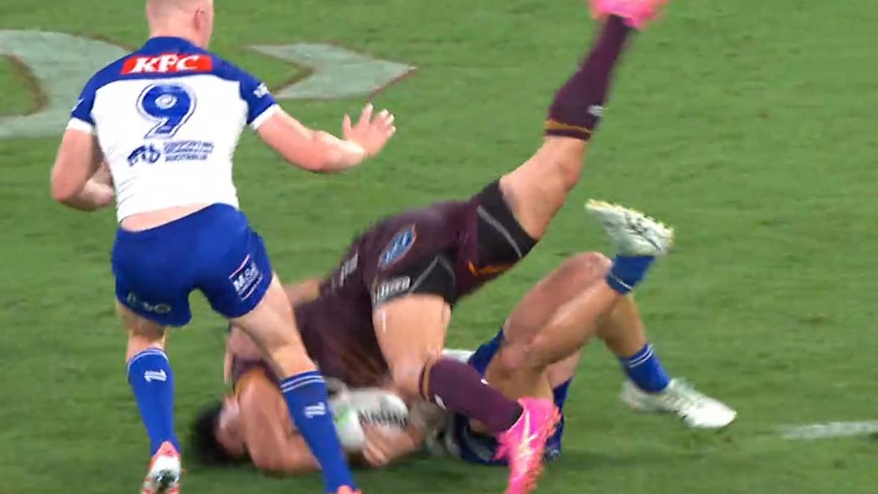 NRL 2026: Matt Burton ‘in trouble’ for dangerous tackle on Kotoni Staggs Marcelo Montoya’s spot under scrutiny after costly errors, Bulldogs vs Broncos