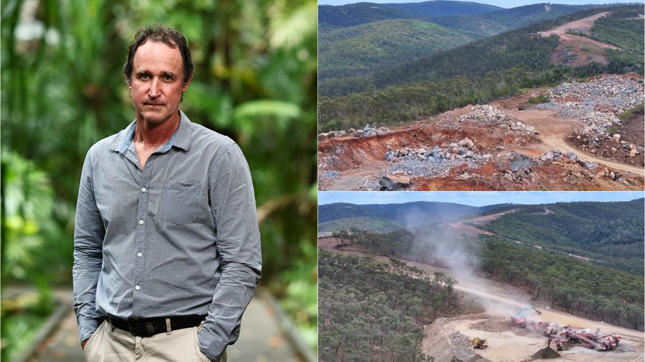Conservationist shares new aerial footage of renewable energy desolation of Great Dividing Range in Queensland