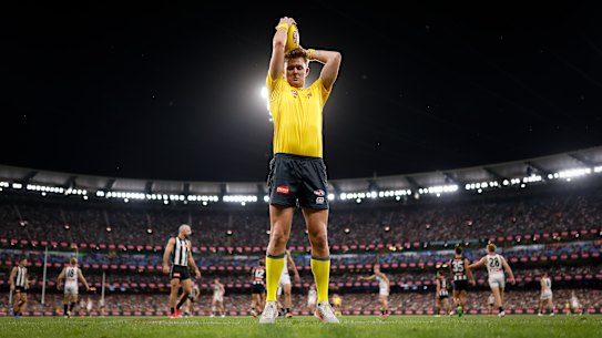 The AFL’s new rules have made for some interesting moments along the boundary line.