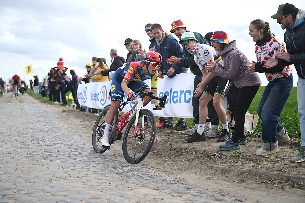 Elisa Balsamo of Italy and Team Lidl - Trek competes during the 6th Paris-Roubaix Femmes Hauts-de-France 2026