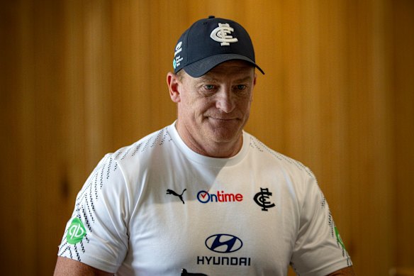 Blues coach Michael Voss is under pressure after a poor start to the season.