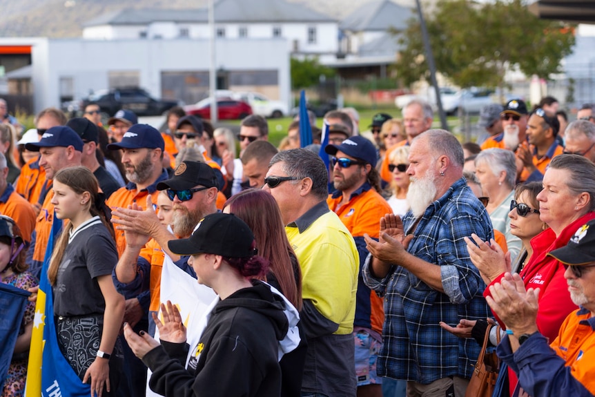 Images from rally of workers.